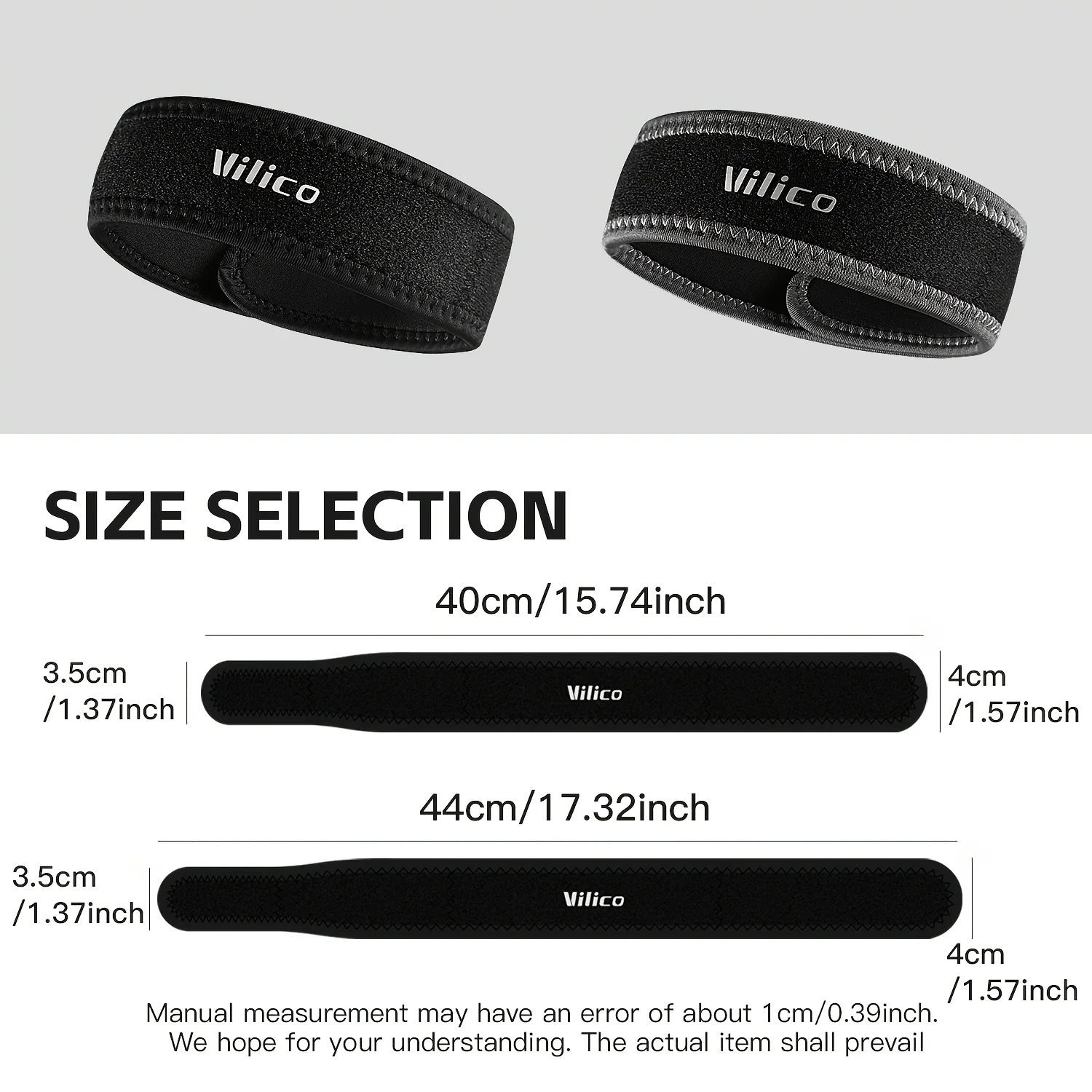 1 Pc VILICO Patella Knee Strap, Adjustable Knee Support Band for Men Women, Sports Knee Strap for Running Basketball Fitness