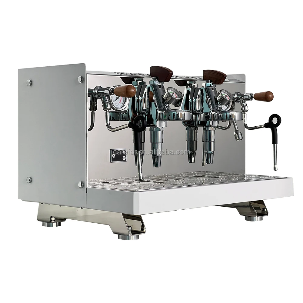 Carefor Cafetera de Barista de acero inoxidable, máquina para hacer café expreso, cafetera comercial grande