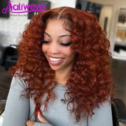 Reddish Brown Loose Deep Wave Lace Front Cabelo Humano Peruca Para As Mulheres 200% Densidade Brasileiro Remy Cabelo Transparente Lace Frontal Perucas