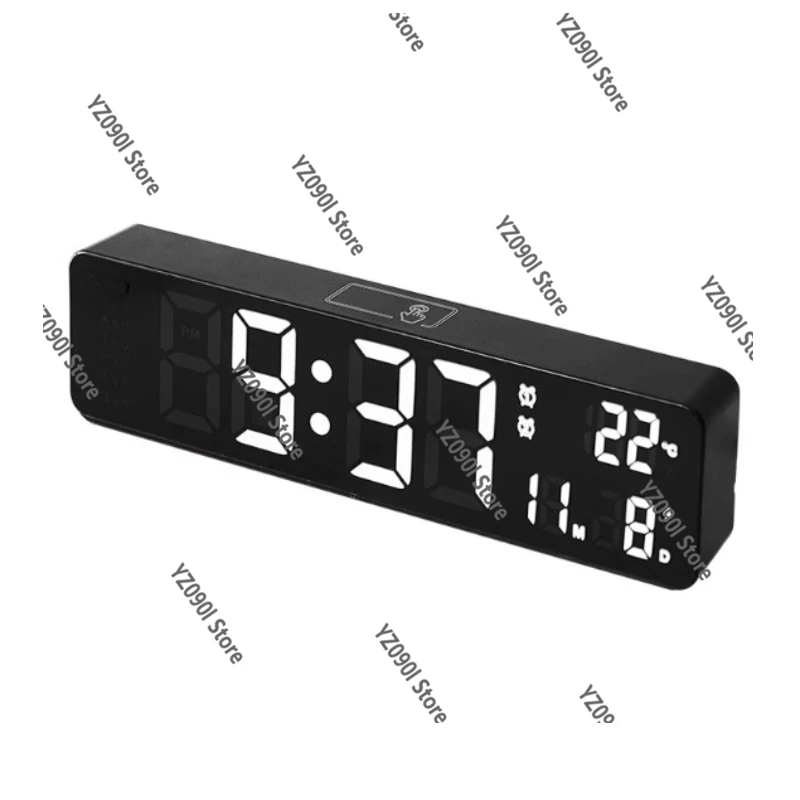Jam Alarm Digital LED Dinding Meja Alarm Ganda Suhu Tunda 40 Nada Dering Untuk Rumah