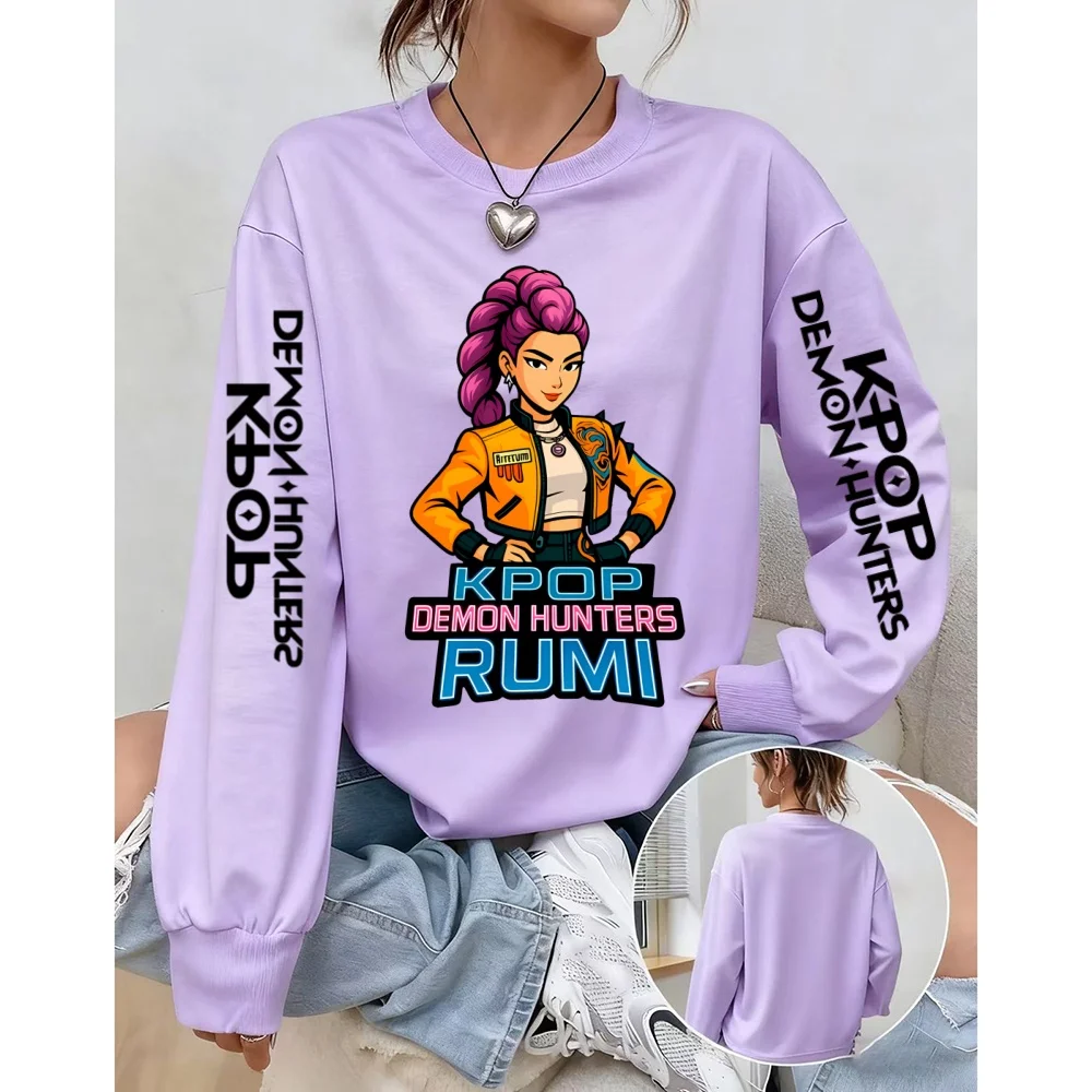 Damska bluza z kapturem jesienna Anime KPop Demon Hunters bluza z kapturem damska codzienna bluza z długim rękawem streetwear