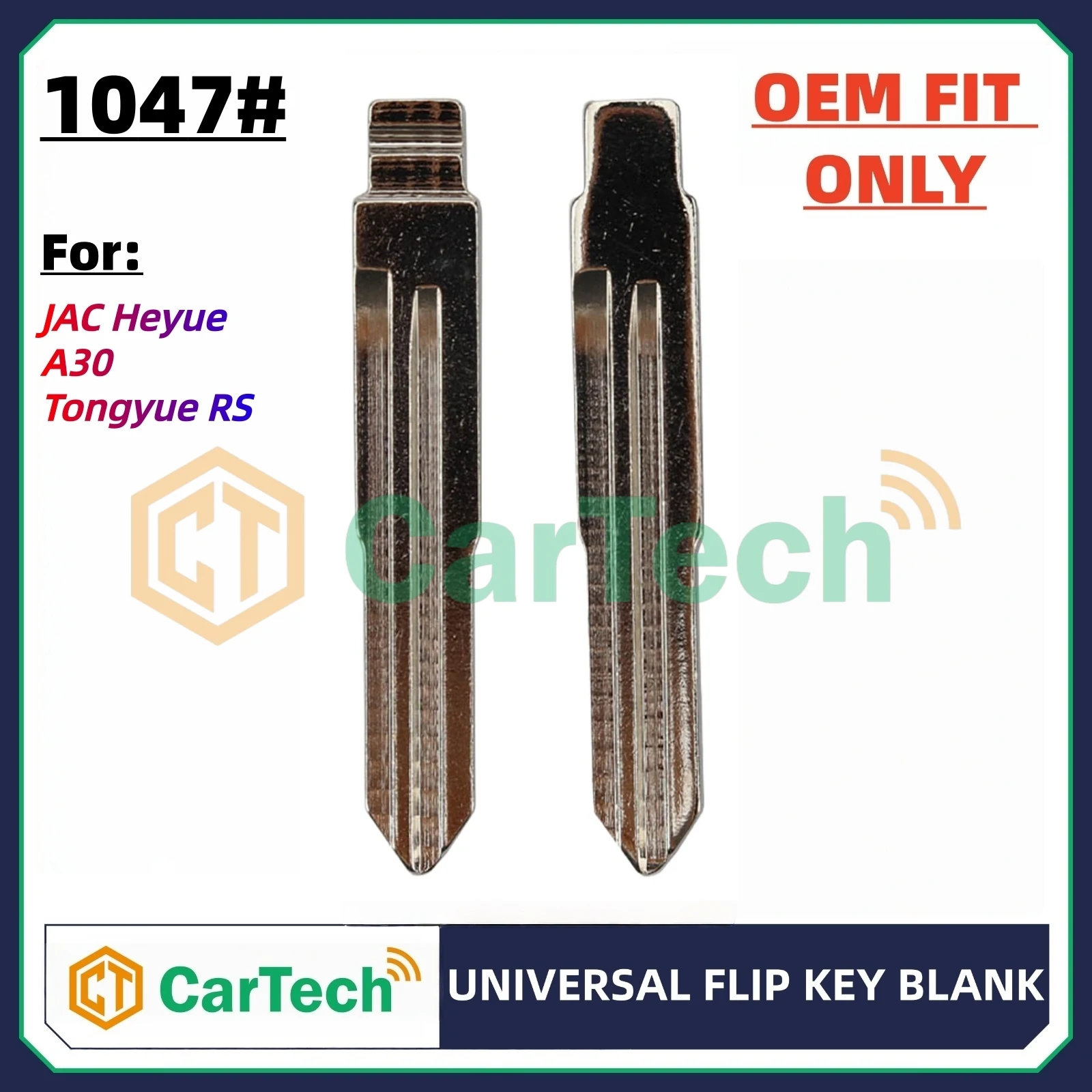 Cartech  1047# OEM Style Uncut Blank Key Blade Replacement for JAC Heyue A30 Tongyue RS Original Remote Key