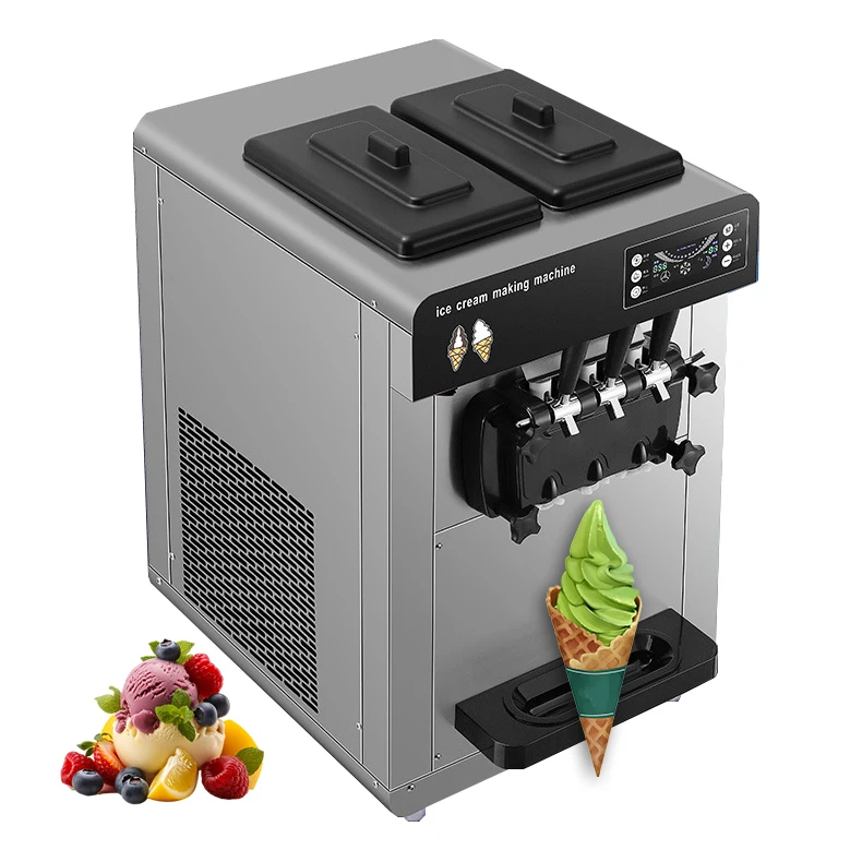 

Professional Commercial Automatic Ice Cream Machine Maker 3 Flavor Soft Serve Ice Cream Machine