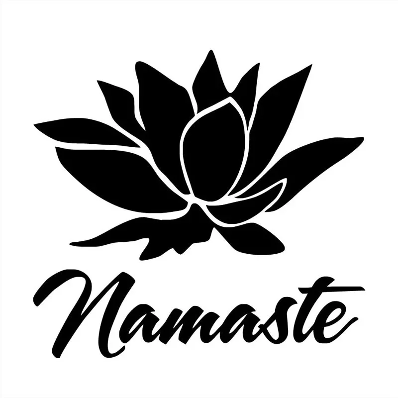 

Car Stickers Interesting NAMASTE Yoga Lotus Car Decoration Decals Are Suitable for Various Models Black/white, 15cm*14cm