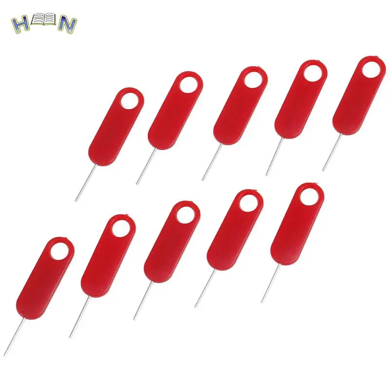 Nowa 10-częściowa igła ze stali nierdzewnej do iPhone iPad Samsung do Huawei xiaomi Red Sim Card Tray Removal Eject Pin Key Tool