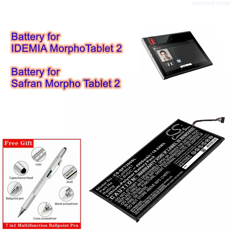 Tablet-Akku 3,8 V/4900 mAh TLp050A1 für Safran IDEMIA Morpho Tablet 2