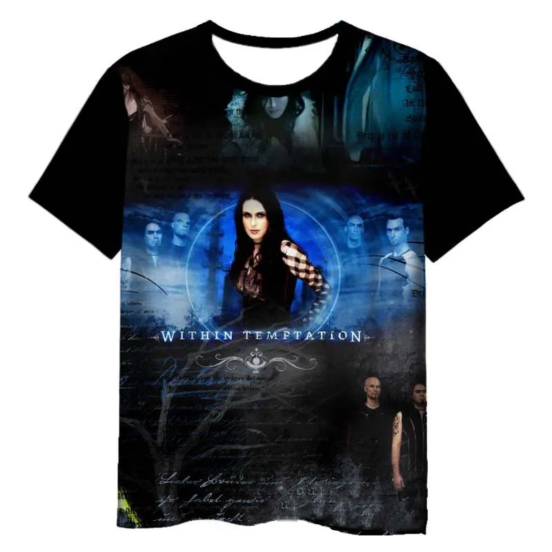 Within Temptation 3D Printed Casual T-shirts Short Sleeve Hip Hop Tee Shirts Harajuku Tops Fashion Clothing for Women/men