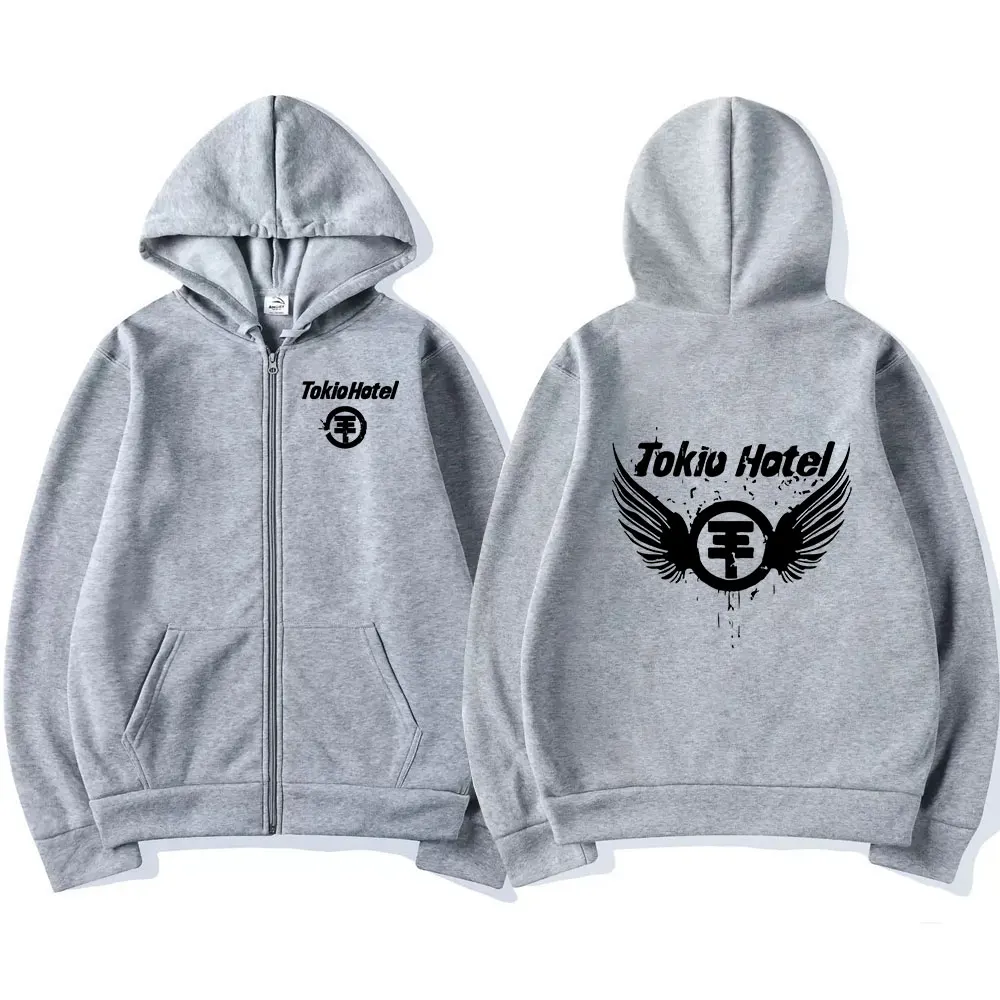Germany Rock Band Tokio Hotel Logo Print Zipper Hoodies Men's