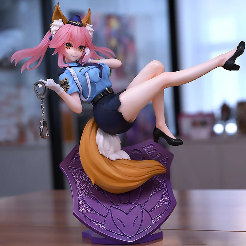 21cm Fate/EXTELLA LINK Anime Girl Figure Tamamo no Mae Police FOX Action Figure Fate Caster/Lancer Figurine Adult Model Doll Toy