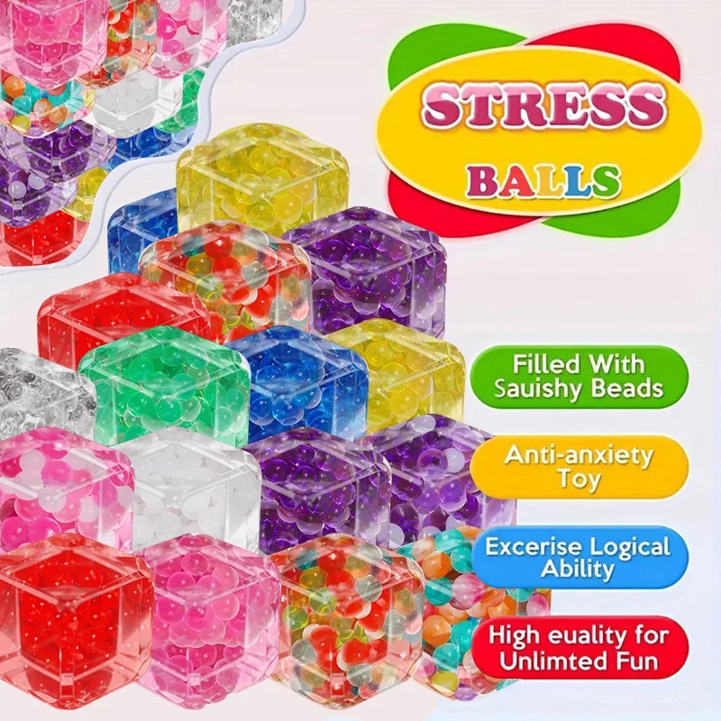 6/12 قطعة كرات الضغط آيس كيوب شغل جزيئات الرغوة الحسية اسفنجي ضغط لعبة للأطفال الكبار القلق الإغاثة هدايا عيد الميلاد #2