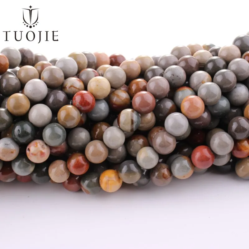 

Natural Landscape Jasper From USA Beads Loose Smooth Gemstone Round Beads for Jewelry Bracelet Necklace Making 6 8 10MM