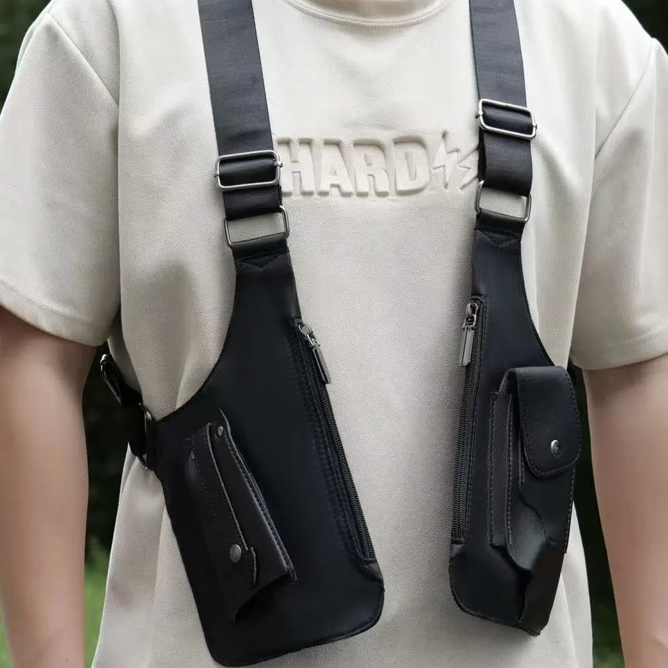 

Wear-resistant Oxford men's armpit multi-shoulder chest bag outside the mobile phone storage strap vest bag