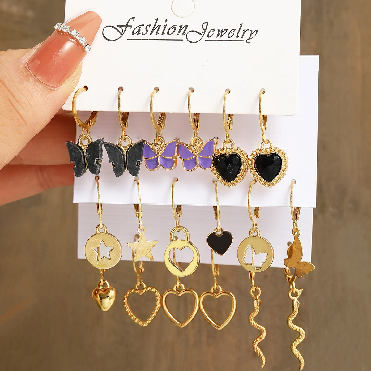 Fashion Gold Color Earrings Set For Women Boho Heart Butterfly Pearl Drop Earrings Metal Dangle Jewelry Gifts 2024 New Trendy