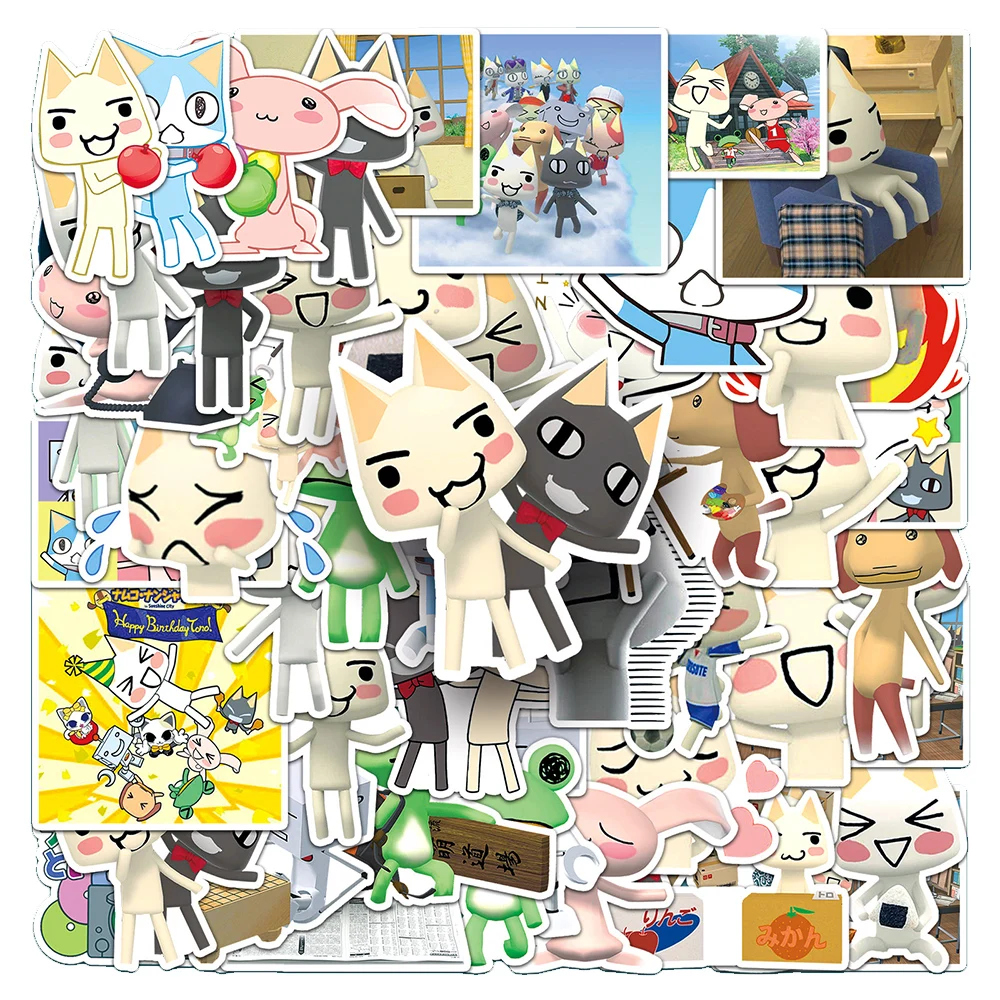 10/30/50Pcs Cartoon Toro Inoue Cat Stickers Kawaii Waterproof Graffiti Vinyl Decals for laptop Suitcase Skateboard Kids Gifts