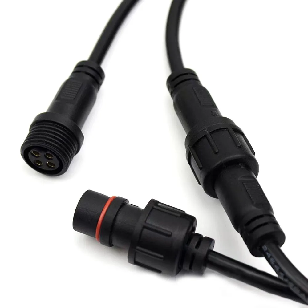 2pin-3pin-4pin -- 8pin DC LED luz com cabo de extensão tomada à prova d'água IP67 50cm 100cm 300cm