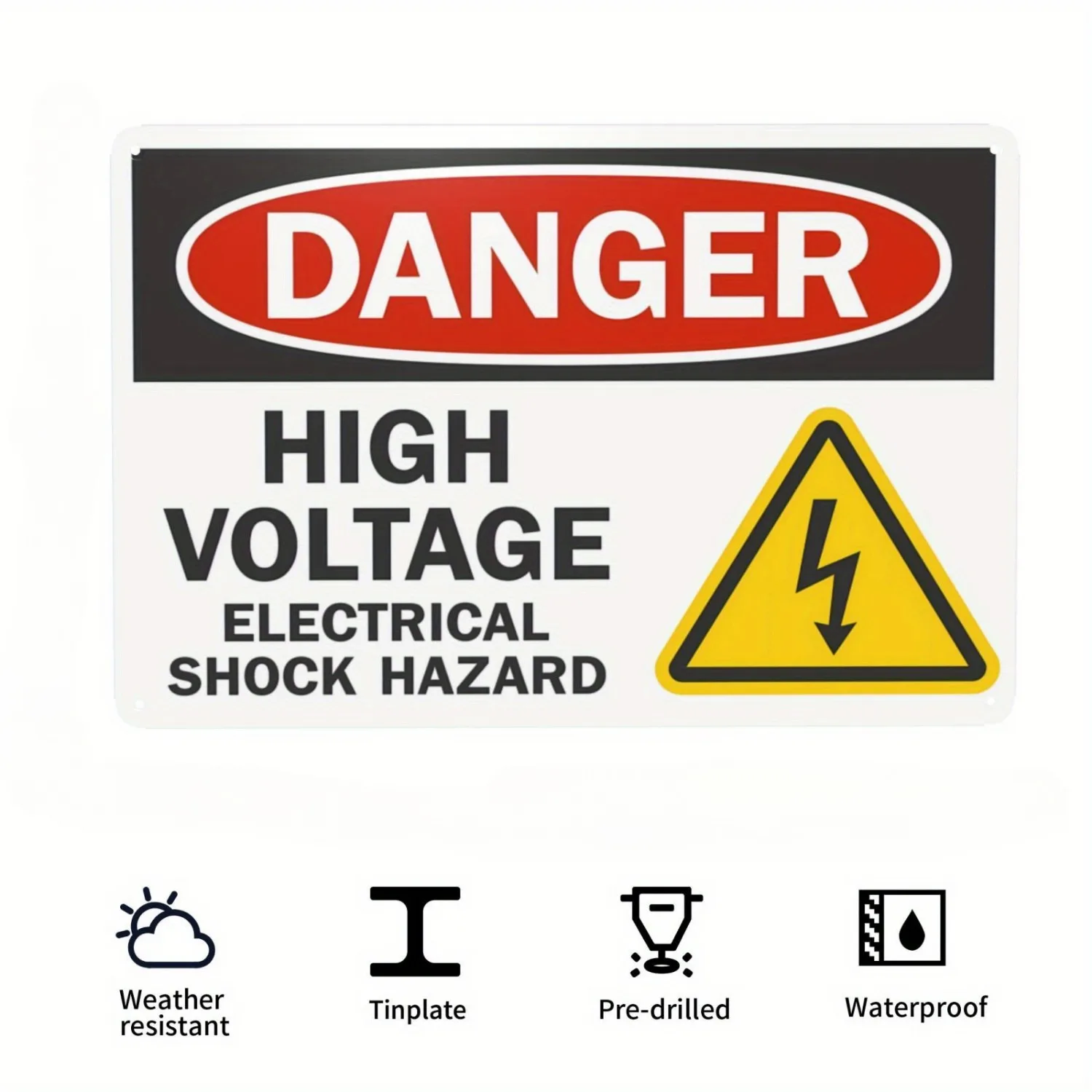 Letrero de Metal "perardo de choque eléctrico de alto voltaje, contención de Velociraptor de peligro", letrero