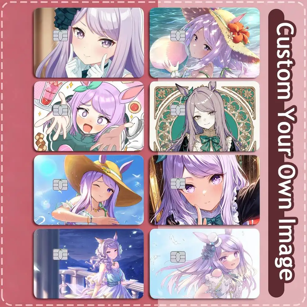 M-Mejiro McQueen Uma Musume  Credit Card HD Stickers Game Card Decal Small Chip Waterproof Sticker Gift
