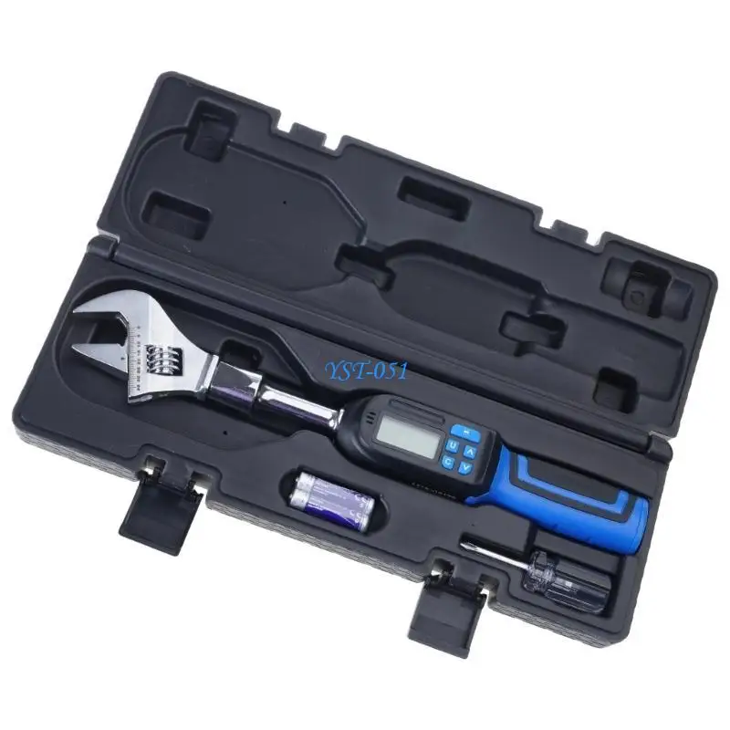 E15A Heavy Duty High Accuracy Professional Torque Wrench Tool LCD Screen Interchangeable Heads 4 Measurement Modes Included