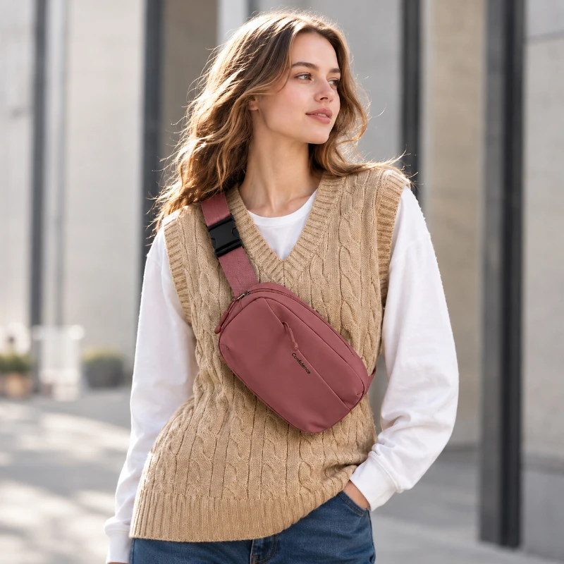 Crossbody Bag for Women Men Small Sling Bag Adjustable Shoulder Strap Multi Pocket Zipper Chest Bag for Travel Walking Daily Use