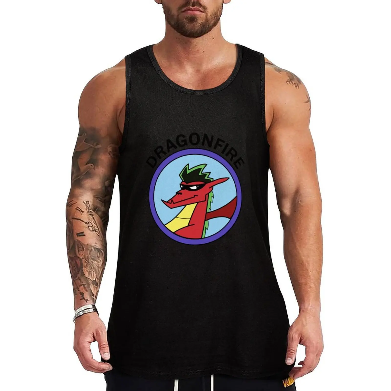 

Dragonfire - Jake Long American Dragon Tank Top Soft Cotton Tank Top Regular Fit Basic Undershirt