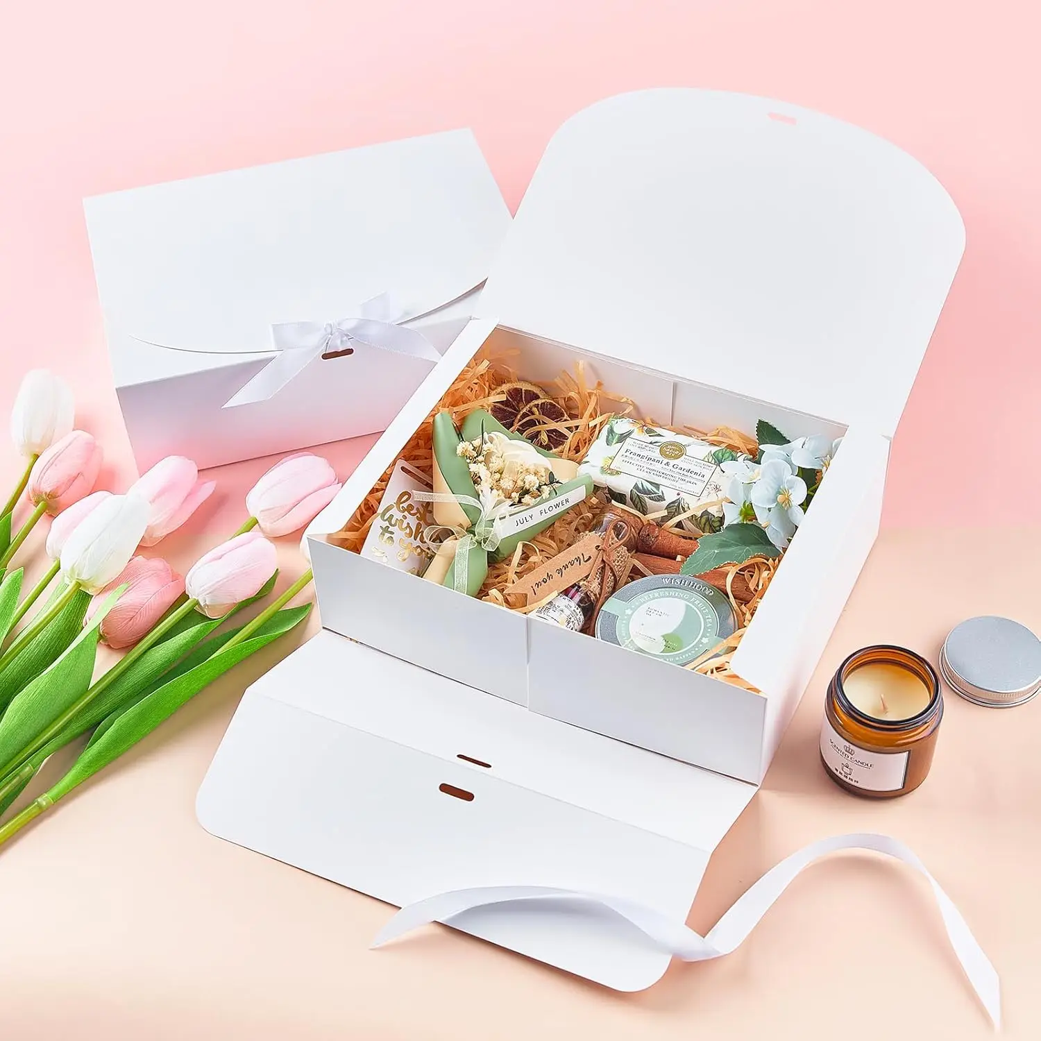 10/20 علب هدايا مع أغطية، علب هدايا بشرائط فيونكة، لصناديق ورق كرافت للهدايا، وتغليف الزفاف وأعياد الميلاد والمهرجانات