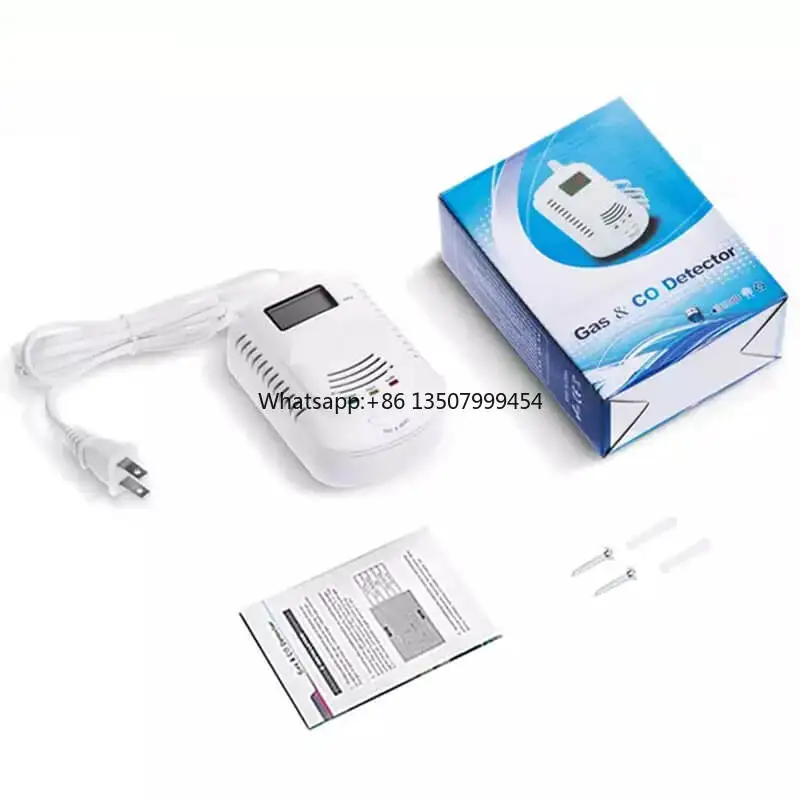 Multi Gas Leakage Detector Alarm 2 in 1 Carbon Monoxide LPG Natural Gas Alarm Detector Combo with 9V Battery Backup
