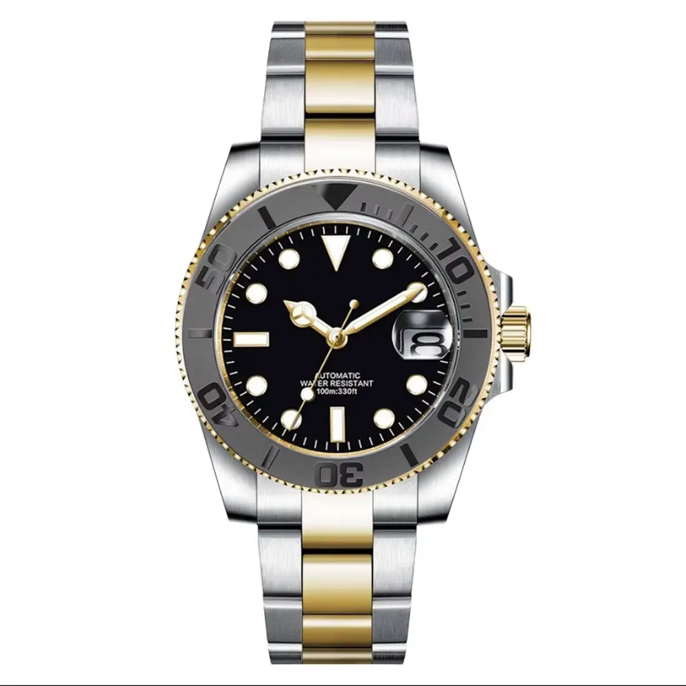 Jam Tangan Pria 40mm Diving NH35 Luminous MIYOTA 8215 Automatic Mechanical dengan Logo Kustom SUB Kristal Safir Jam Tangan Pria.