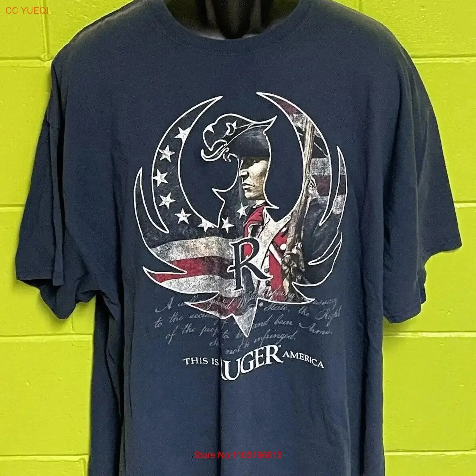 Ruger T Shirt Mens 3XL Gun Pistol This Is America Firearms Licensed vintage Washed Stylish homme graphic Casual Versatile Soft