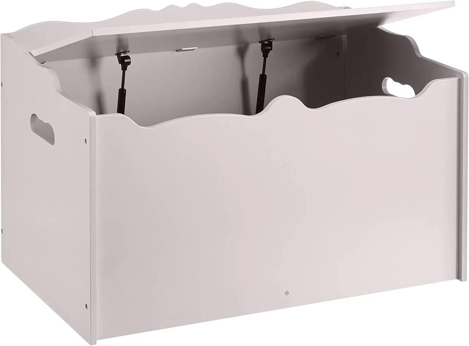 

Basics Kids Toy Box, Wooden Organizer Storage Chest, Gray