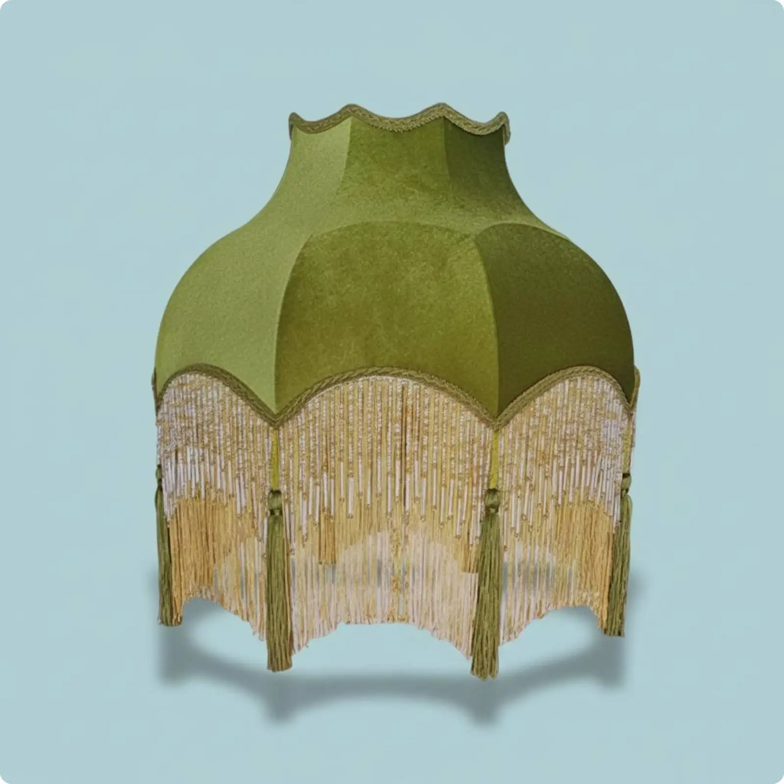 Vintage Inspired Velvet Fabric Lampshade with Gold Fringe Floor Lamp Cover for Classic Home Lighting Design