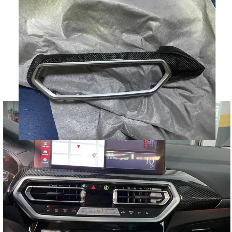 For BMW X3 G01 X4 G02 X3m F97 X4m F98 2018-2024 Replacement Real Carbon Fiber Center Console Adjustment Cover Car Accessories