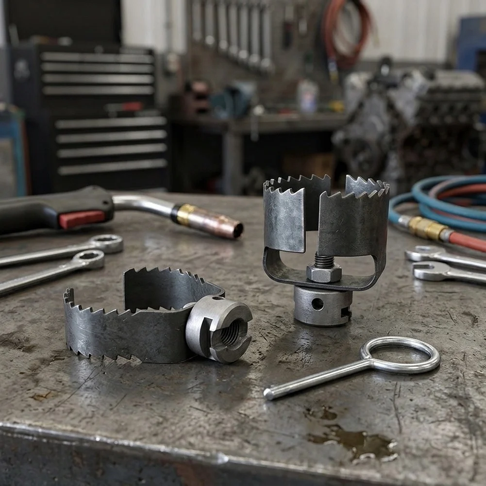 3 Piece Drain Auger Set Designed for 4 to 8 Inch Pipes Steel Construction Compatible with 1/4 1/2 Inch Drain Cables