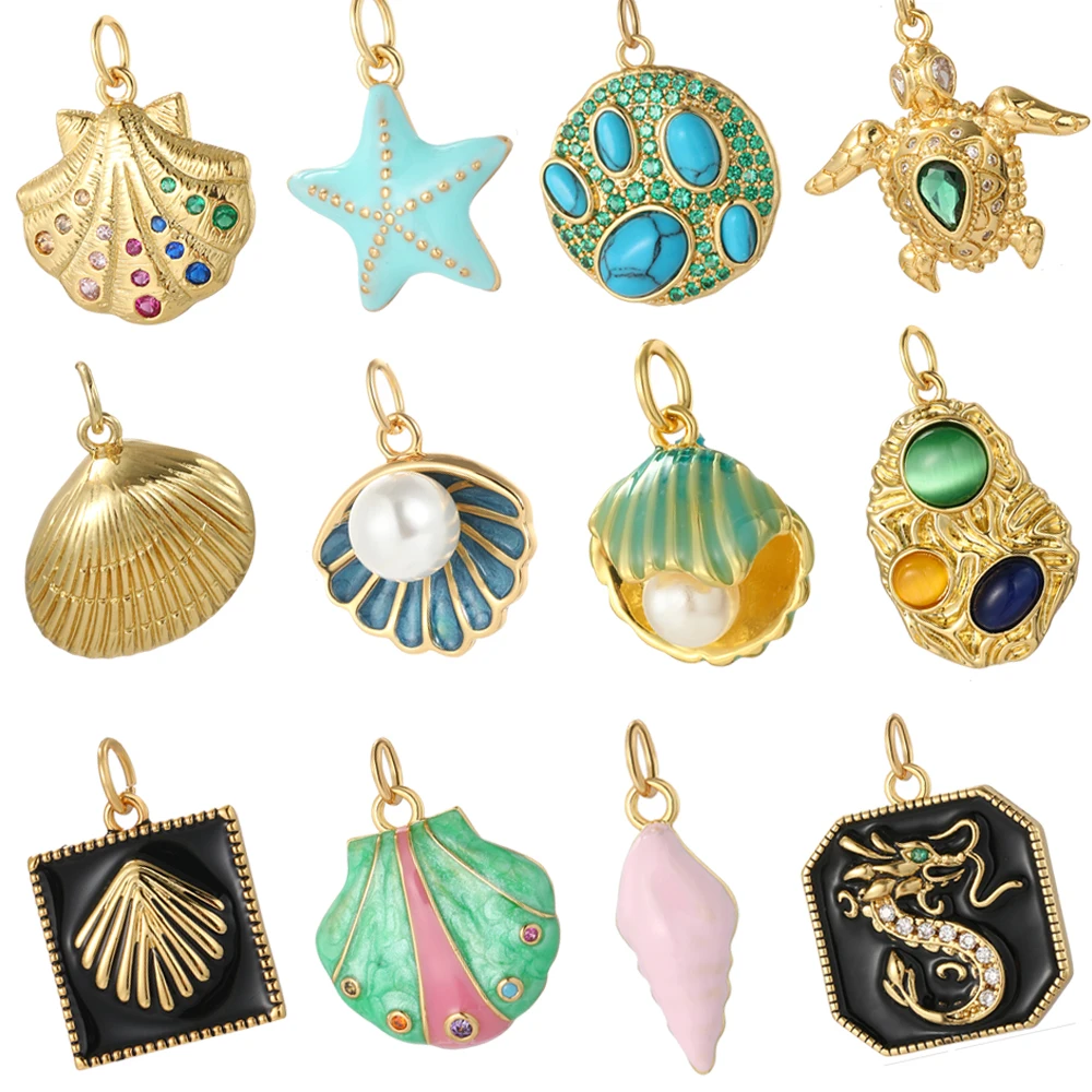 Cute Seashells Starfish Charm Jewelry Production Products Wearing Charming Necklaces  Bracelets Earrings Accessories and Amulets