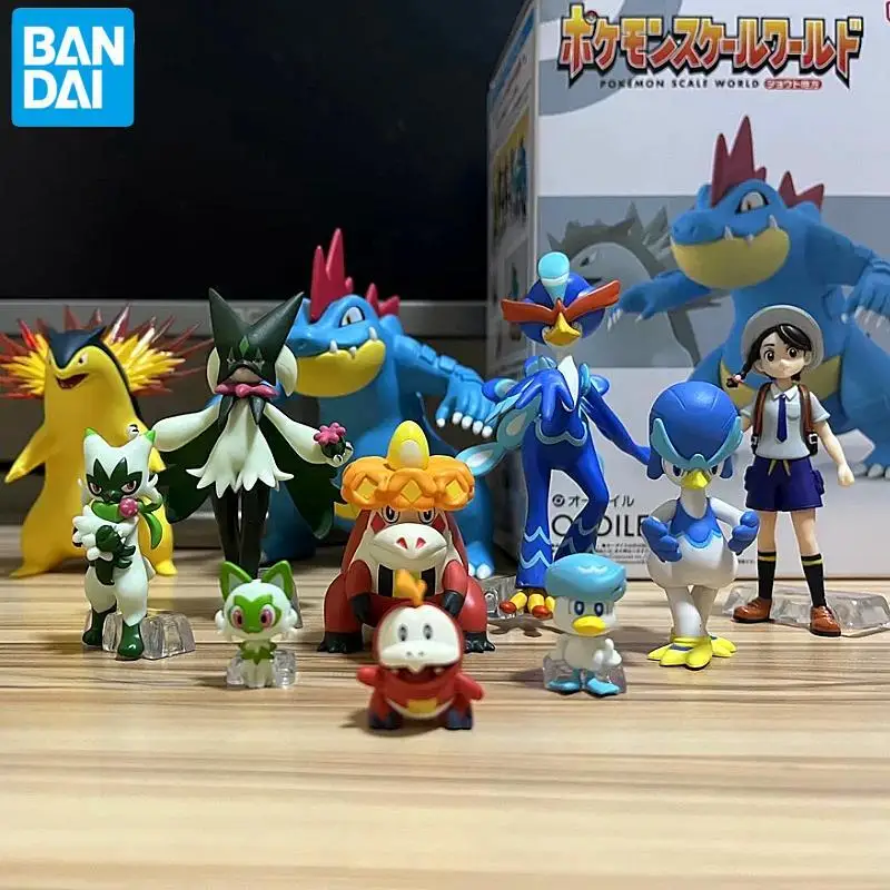 Original Pokemon Scale World Paldea Region Juliana Meowscarada Fuecoco Quaxly Sprigatito Pvc Action Anime Figure Toys Decoration