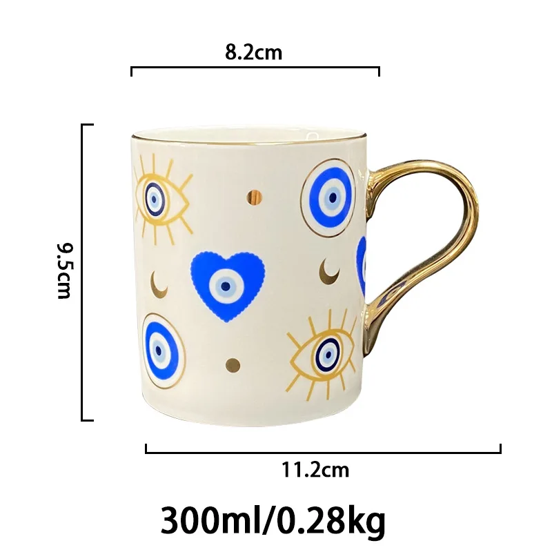 European Style Luxury Ceramic Coffee Mug Gold Painted Flowers Office Teamug Home Breakfast Milk Cup Couple Gift Home Decoration view 6