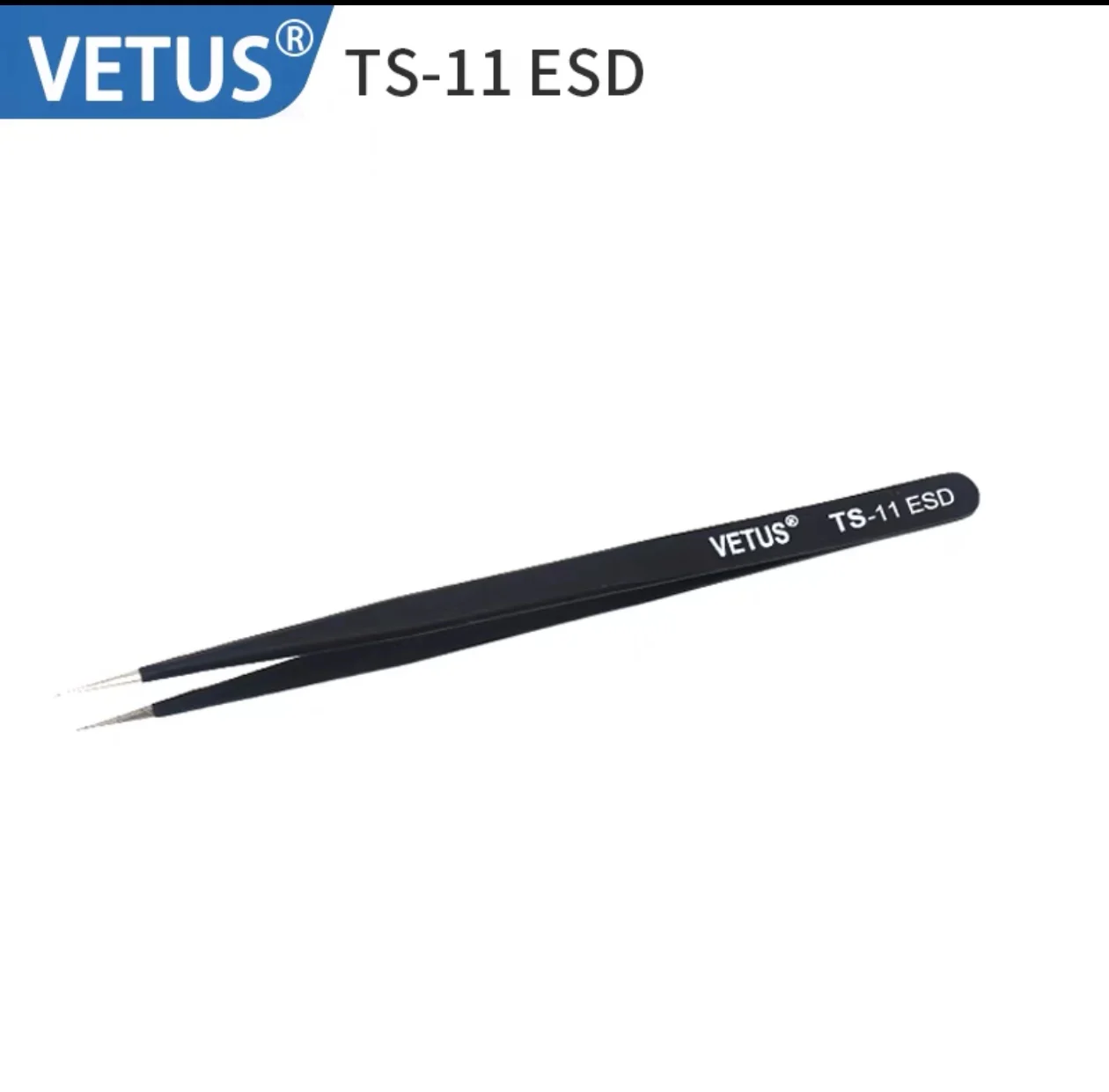 VETUS Stainless Steel Tweezers Hardened Sharp Pointed Bent Tip HRC30 TS-10/11/12/13/14/15 ESD Safe Precision Tools