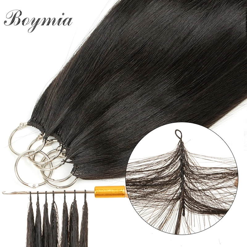 Boymia Micro Feather Human Hair Extensions 16