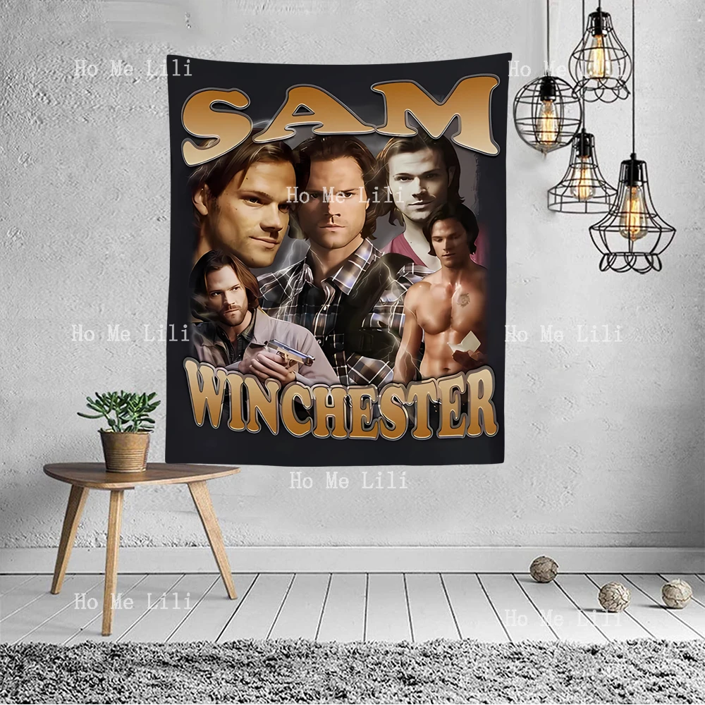 Sam Winchester Supernatural Vintage Homage Movie Brothers Personalized Gift Wall Aesthetic Tapestry For Bedroom Living Room Dorm