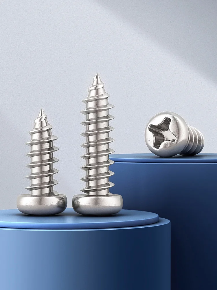 Vis autotaraudeuses à tête cylindrique Phillips, acier au carbone, zinc noir, Dallas, M1.2, M1.4, M1.5, M1.7, M1.8, M2, Mwarrik, M2.8, M3, M3.5 figuré