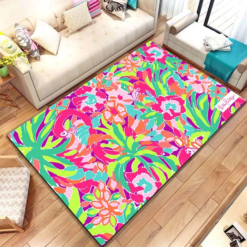 Lilly-pulitzer Design pittura tappeto tappeto per soggiorno decorazioni per la casa divano tappeti da tavolo camera da letto tappetino antiscivolo