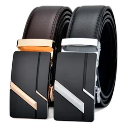 Men High Quality PU Leather Belt for Men Strap Metal Automatic Buckle LONG Plus Large Size 130 140 150 160 170 cm Belt