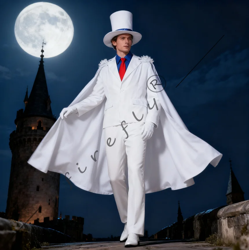 명탐정 코난 카이토 키도 만화 콘벤션 파티용 애니메이션 캐릭터 마술사 액세서리 및 의상 풀세트