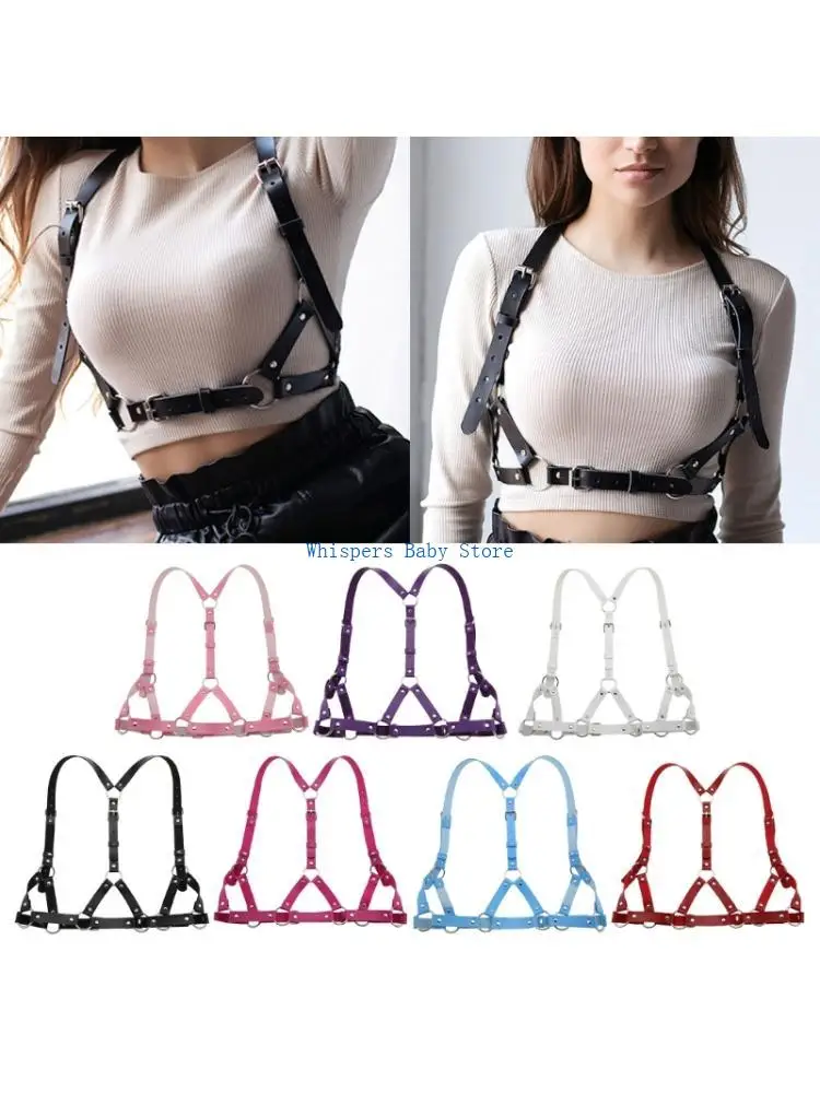 U90E Comfortable Adjustable Punk Body Strap Harness From PU Leather Perfect For Long Event And Fashion Shows