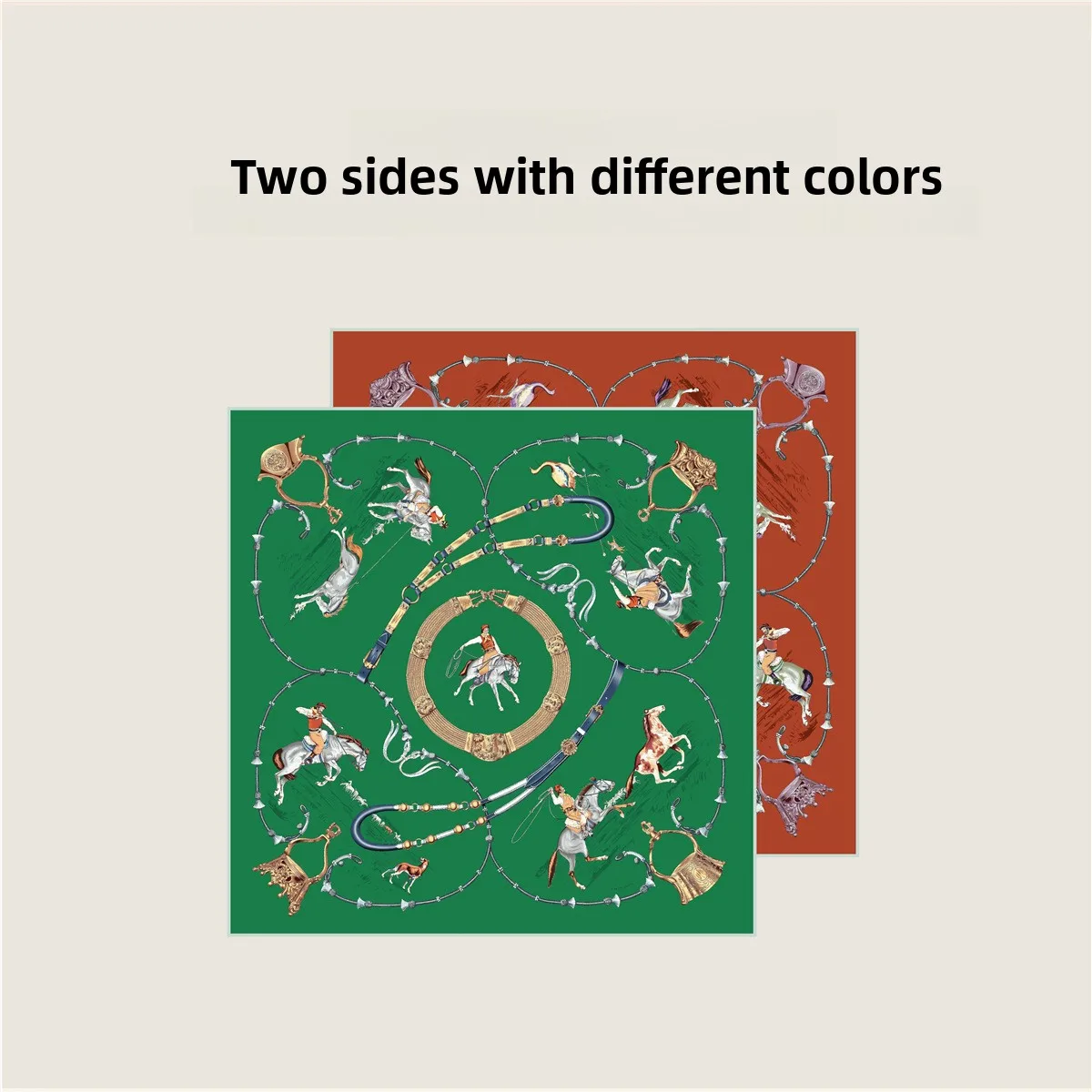 

New 70cm Double-Sided Color Block Large Scarf Women's Outdoor Travel Shoulder Shawl Decorative Hem Korean Style Polyester Fiber