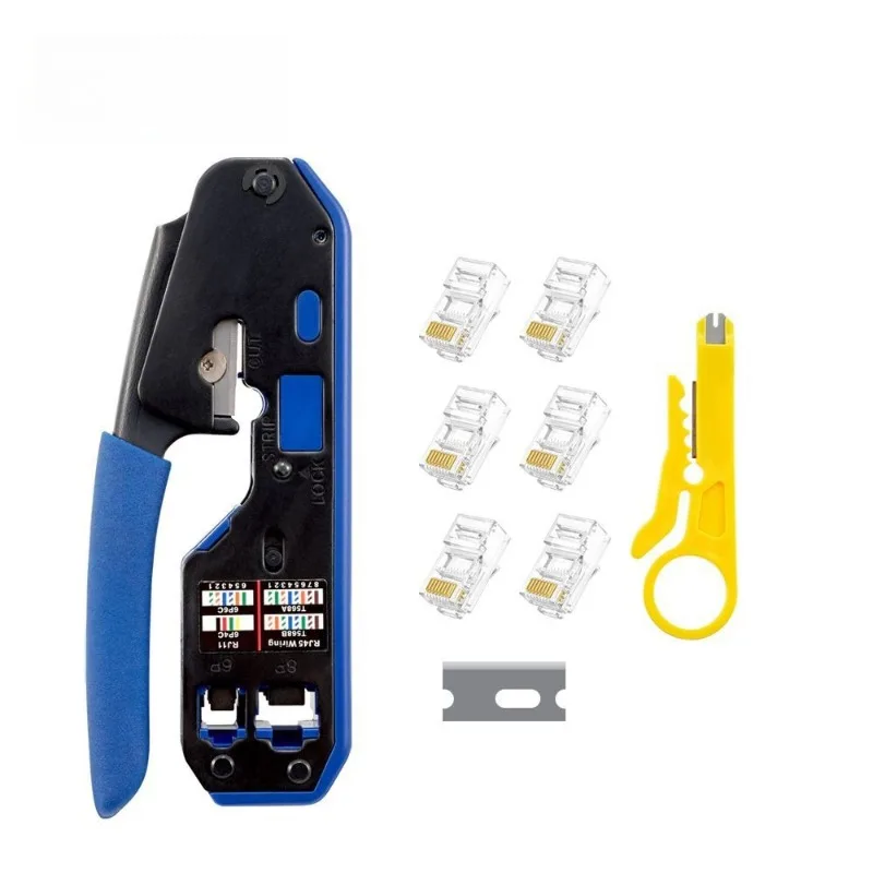 Class VI Network Cable Clamp Set Network Clamp 8P6P Network Cable Crimping Crystal Head Crimping Pliers