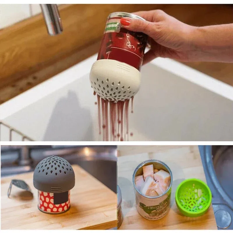 

Multifunctional Portable Silicone Micro Can Colander Mini Can Filter Cover Strainer Food Draining Colander Kitchen Gadgets