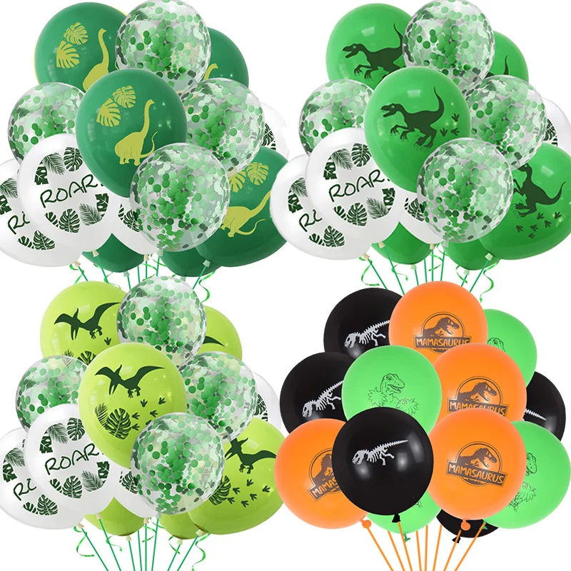 10/15pcs 12inch Green Dinosaur Latex Balloon Jurassic Dino Animal Balloon For Kid Jungle Birthday Party Decor Globos Baby Shower