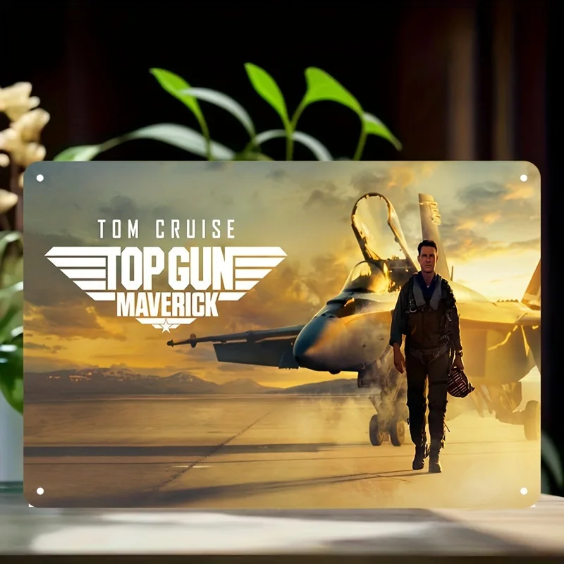 Top Gun: Maverick "Tom Cruise Metal Wall Art - لافتة حديدية مستوحاة من فيلم Lone Ranger، مثالية للمنزل وغرفة النوم والمرآب، لـ Ma #1