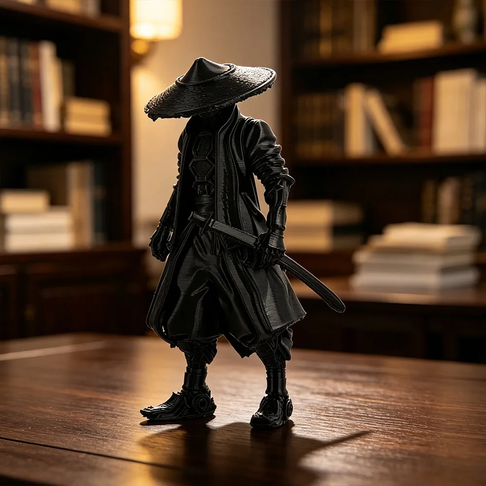 Fashion Funny Ninja Statue Decorative Model Creative 3D Printed Warrior Ornament Multi-functional