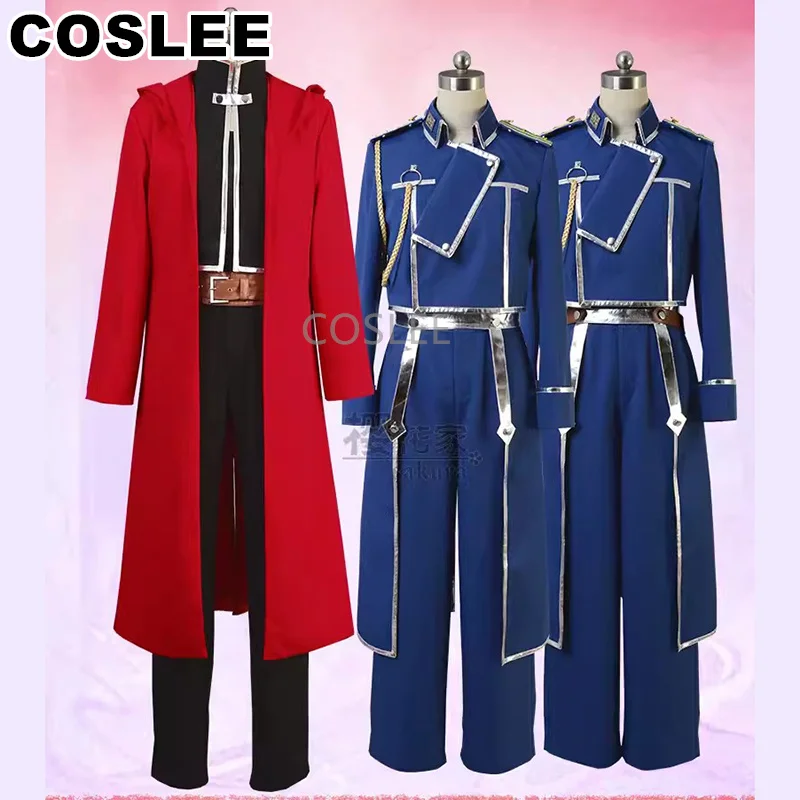 

COSLEE Anime Fullmetal Alchemist Roy Mustang Riza Hawkeye Uniform Coat Pants Cosplay Costume Halloween Suit For Women Men Outfit